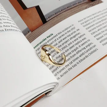 S925 Sterlingas Sidabro Žiedas 18K Aukso Geometriniais Raštais Širdies Žiedas Paprasta bižuterijos Moteris keičiamo dydžio Asmenybės Priedai