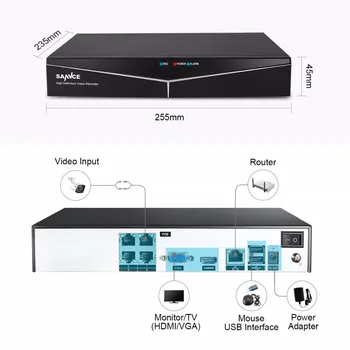 SANNCE 4CH 1080P XPoE Tinklą, Vaizdo Apsaugos Sistemos 4PCS 2MP, Lauko Apsaugos, IP Kameros P2P Vaizdo Stebėjimo Sistemos CCTV Kit