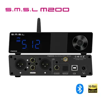 SMSL M200 + SMSL SP200 AK4497EQ VPK Bluetooth 5.0 Dekoderis Paramos 32Bit/768KHz DSD512 Su Nuotolinio Valdymo