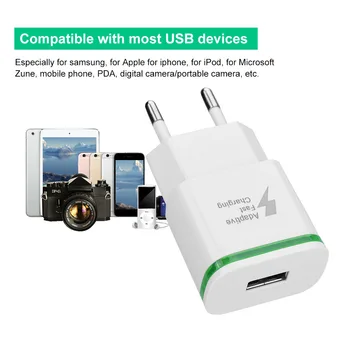 SOONHUA LED Greitai Įkrauti USB Įkroviklis Universalus Mobiliųjų Telefonų Krovikliai Single-Port ES Plug QC3.0 100-240V