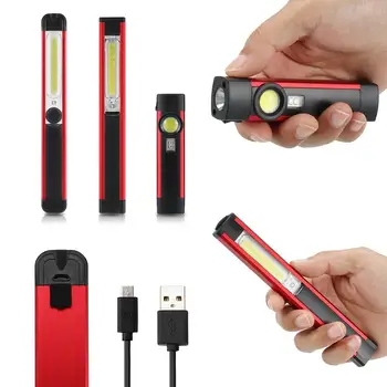 SOS USB Įkrovimo Keychain Edc LED Žibintuvėlis Didelės Galios Magnetas Flash Žibintai su Baterija Žibintai Kempingas, Žvejyba, Medžioklė