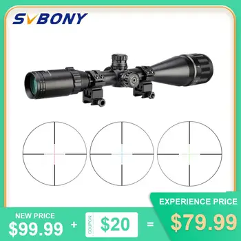 SVBONY 4-16X50 Šautuvas taikymo sritis Optinį taikiklį AO Mil Dot Tinklelis Apšviesti Medžioklės Trijų Spalvų Apšvietimas Kompaktiškas Riflescope