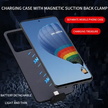 Samsung Galaxy A71 5G Silm Magnetinio Baterijos Kroviklis Atveju, atsparus smūgiams Silikoninis Telefono Maitinimo banko Byloje Atgal įrašą baterijos Dangtelis