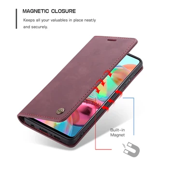 Samsung Galaxy A71 SM-A715F Flip Case Odinis Magnetinis Matinis Piniginės Dangtelis, Skirtas 