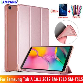 Samsung Galaxy Tab 10.1 2019 Padengti T510 T515 SM-T510 SM-T515 Odinis dėklas Minkštas Atgal Silicio Funda + Screen Protector