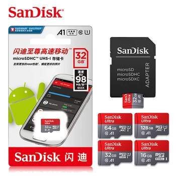 SanDisk Micro SD Kortele 128 GB Atminties Kortelė 16GB 32GB 64GB 128 GB 