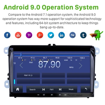 Seicane Android 9.0 RDS DSP IPS 8-CORE 9 colių Automobilinis Radijo, GPS Multimedijos grotuvas, Skirtas VW/Volkswagen/Golf/Tiguan/Passat/b6 b5 Carplay
