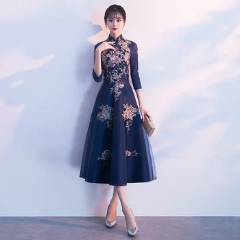 Seksualus Kinų Stiliaus Suknelė Moterų Slim Šalies Vakarą Ilgai Cheongsam Santuokos Suknelė Prabangių Vestuvių Qipao Mados Drabužių Vestido