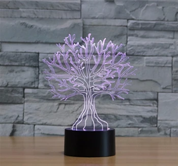 [Septynių Neon]nemokamas Pristatymas gyvybės medžio formos Akrilo 7Colors Stalo Lempos 3D Lempos Naujovė dovana Led Nakties Šviesos Millennium Falcon Šviesos