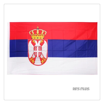 Serbijos Vėliavos 90x150cm Poliesterio Spausdinami valstybės Vėliava Serbijos Respublikos Dekoratyvinis Kabinti Plaukioja serbijos Vėliavomis ir Plakatais
