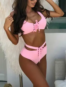 Sexy Moteris Vasarą Bikini Komplektas, Push-Up Kamšalu Tvarstis Moteriški maudymosi Kostiumėliai maudymosi kostiumėlis Beach Moterų Maudymosi kostiumą Brazilijos