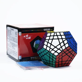 Shengshou Megaminxeds 5x5 Magijos Kubo Greičio Įspūdį SengSo Gigaminx Kubeliai lipdukai Cubo magico žaislai profesinės 12 pusių c