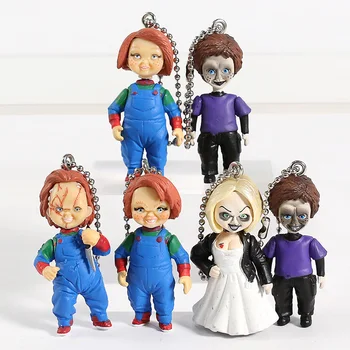 Siaubo Filmas Vaiko Žaisti Chucky Nuotaka Chucky & Son Lėlės paketų prižiūrėtojų raktinę Keychain Pakabukas Duomenys Žaislai, 6pcs/set
