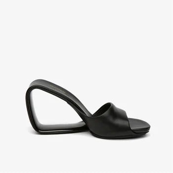 Sidabro Šlepetės Dizaineris Prekės Batai Vasaros Moterų Sandalai 8cm Pleišto Tuščiaviduriai Kulno Šlepetė Atsitiktinis Paplūdimio Skaidres HL170 MUYISEXI