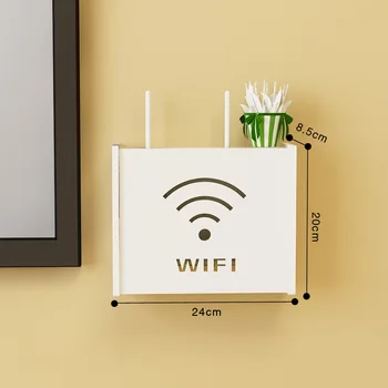 Sieniniai Medienos Belaidžio Wifi Router talpinimo Lentynos, Sienų Apmušalai Laikiklis Laido Laikymo 3 Dydžių Namų Puošybai Stovo