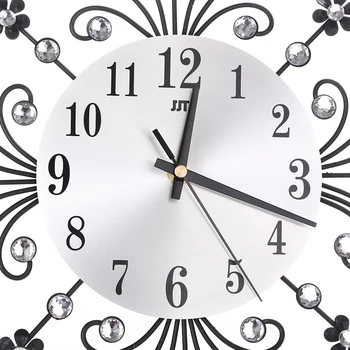 Sieninis Laikrodis Gėlių, Dekoratyvinių Apvalus Laikrodis Metalo Kambarį Dekoro Ramioje Kvarciniai Laikrodžiai Modernus Minimalistinio Laikrodžiai