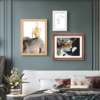 Sienos nuotraukų rėmelis Medinis nuotrauką įrėminti apdaila gali būti pritaikytas pridėti asmeninių nuotraukų decoratio molduras para parede b