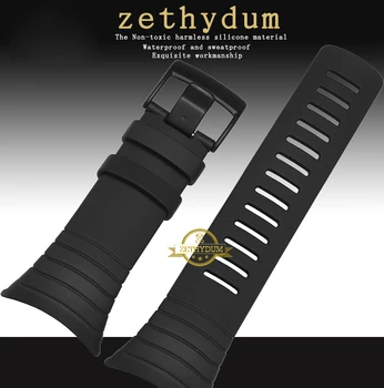 Silikoninė guma watchband Smart laikrodžiai dirželis atsparus vandeniui 25mm juoda laikrodžius juosta Nemokamus įrankius, sporto smart apyrankė