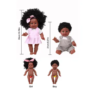 Silikono Juoda Baby Doll Afrikos Naujagimiams Lėlės, Žaislai, Dovanos Vaikams, Lėlės Reborn Vaikų Dovanų Patogus Įdaryti Žaislas Lašas Laivybos