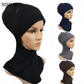 Siskakia Dugno Lankelis Moterų Etninės Tvarstis arabų Musulmonų Modalinio ir Medvilnės HeadWrap Bžūp Turbaną Hijab Reikmenys, Plaukų skara