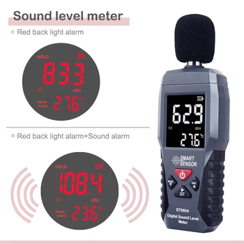 Skaitmeninis Garso Lygis Triukšmo Matuoklis Matavimo 30-130dB dB Decibelų Garso Detektorius Testeris Metro Diagnostinės Smart Jutiklis ST9604