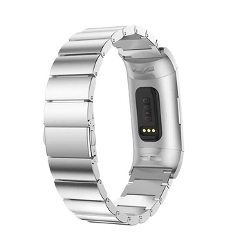Smart Diržu, Fitbit Mokestis 3 Juostos Plieno Metalo Apyrankė Pakeitimo Prabangus Nerūdijančio Plieno Apyrankė Diržas Fitbit Mokestis 3