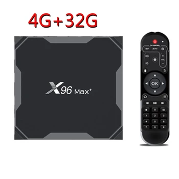 Smart TV Box Ir roid 9.0 X96 Max Plus 4GB 64GB Amlogic S905X3 Quad Core 5.8 GHz Wifi 1000M 4K 60fps Nustatyti Media Player