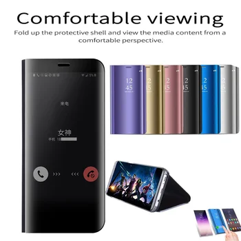Smart Veidrodis, Flip Case for Samsung Galaxy S8 S9 Plus S7 Atvejais Padengti Samsung S10 S10 Plius S10E Mobiliojo Telefono Atveju Stilingas 2019
