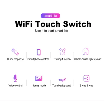 Smart Wifi Touch Wall Šviesos Jungiklis Nuotolinio Valdymo pultas 1 2 3 4 Gauja,Ne Neutralus Laidas,Jutiklinis Ekranas Jungiklis Stiklo JAV Standartas