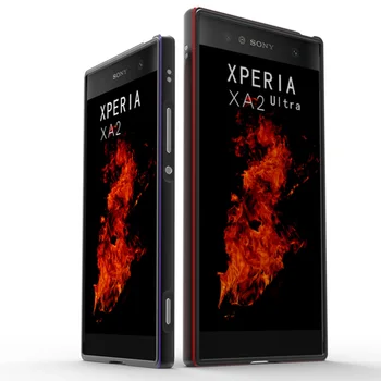 Sony Xperia XA2 atveju Originalus Aliuminio Lydinio Bamperis Raštas dangtis Sony Xperia XA2 Ultra atveju, Prabangus Metalinis Rėmas fundas