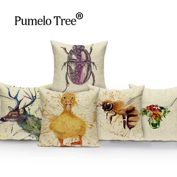 Spalvinga Aikštėje dramblys pagalvės užvalkalą lauko pagalvėlės Aukštos Kokybės mesti pagalvės mielas bičių dekoratyvinis Užsakymą padengti pagalvėlė