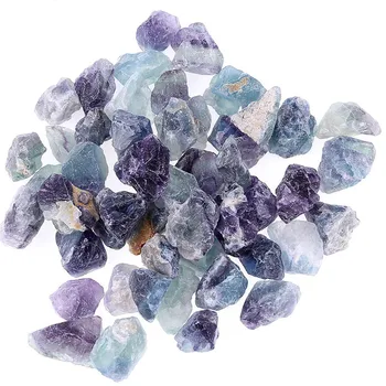 Spalvinga fluorito kvarco kristalo neapdorotais žalio akmens reiki healing natūralaus akmens ir mineralinės medžiagos, namų dekoravimo parduoti 100g