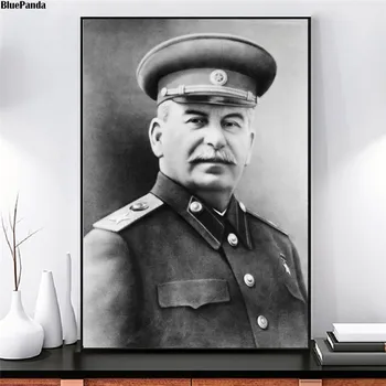 Stalino Portretas Minimalistinio Meno Drobė Plakato spauda Paveikslas, tapyba Juoda Balta Sienos Nuotrauka Šiuolaikinių Namų Puošybai