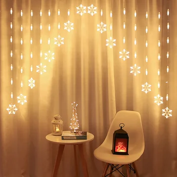 Staraise Snaigės Star LED String Žiburiai Kalėdų Užuolaidų Žiburiai Kalėdų Dekoracija Namuose Kalėdos Atostogų Šalis Pasakų Žibintai