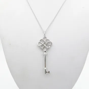 Sterlingas sidabro 925 klasikinis mados ponios boutique raktų pakabukas karoliai, papuošalai atostogų dovanų