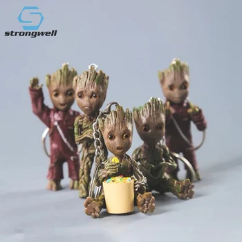 Strongwell Kūdikių Groot Lėlės Klavišus Grandinės Kūdikių Medis Žmogus Modelis Globėjai Groot Cos Galaxy Apdailos Statulėlės Žaislas