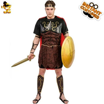 Suaugusių Vyrų Romėnų Kariai Kostiumas Vaidmenų Helovinas Kostiumas Puras Vyrų Kariai Gladiatorių graikų Drabužius, Drabužius