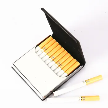 Subtilus Cigarečių Atveju telpa 10 Cigarečių PU Metalo Nešiojamų Cigarečių Dėžutė Rūkymo Reikmenys prietaisai Vyrams-Jokių Cigarečių