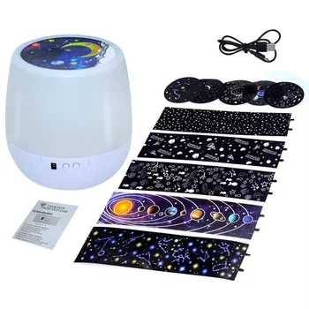 Sukasi LED Nakties Šviesos Vaikai Miegamojo Lubų Žvaigždė Sky Moon Projektoriaus Lempa LED Star Žvaigždžių Projektorius Kūdikis Naktį Šviesos Moom Lempos