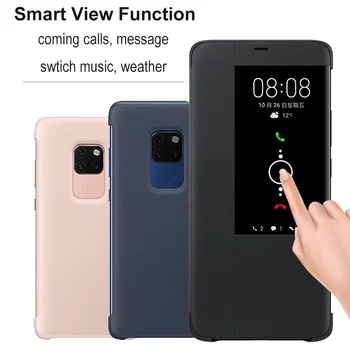 Sunku VNT Langas Peržiūrėti Smart Flip Case for Huawei Mate20 Mate 20x Mate 10 Lite Mate9 Pro Mate 8 S PU Oda Telefono apsauginis Dangtis