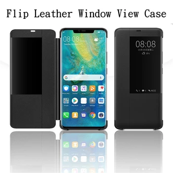Sunku VNT Langas Peržiūrėti Smart Flip Case for Huawei Mate20 Mate 20x Mate 10 Lite Mate9 Pro Mate 8 S PU Oda Telefono apsauginis Dangtis