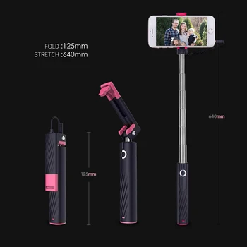 Super Mini Laidines Selfie Stick iPhone 6s 7 8 Plus X XS Max XR Ištraukiamas už Pau De Palo Selfie Stick Monopodzie Smartfon