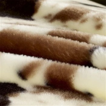 Super Minkštas Šiltas, Storas, Pūkuotas Fuzzy Mink Antklodės Dvigubo Sluoksnio Gyvūnų Karvės Odos Modelio Spausdinimo Twin Visą Karališko Dydžio Žiemos Antklodė