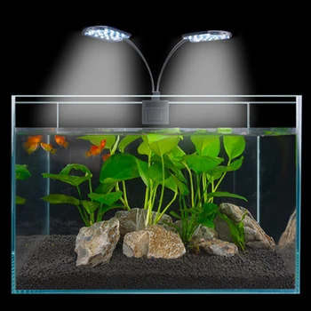 Super Ryškumas 10W LED Akvariumo Apšvietimo Įrašą apie Žuvų Bakas 2 Galvos Augalų Auga Lempos Žuvų Vandens Pet Led