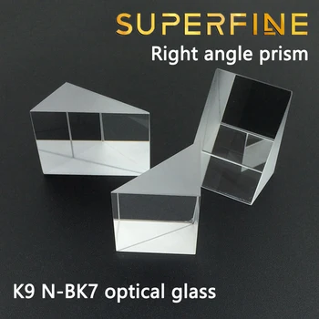 Superfine pakuotėje 2 vnt 12.7x12.7x12.7mm K9 BK7 optinio stiklo stačiu kampu prizmę vidaus atspindintis trikampė prizmė