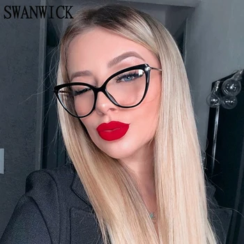 Swanwick mėlynos šviesos blokavimas akinius retro cat eye akiniai moterų optiniai akinių rėmeliai moterų TR90 šalis dovanos mados stilius