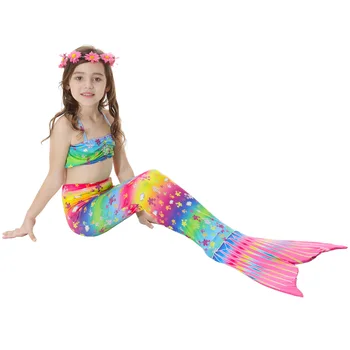 Swimmable Vaikų Dianonds Merginos Kawaii Undinė maudymosi kostiumėlį Vaikams, Cosplay Kostiumai, Monofin Fin Undinėlės Uodegos Plaukimo