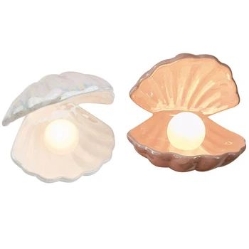 TOP Shell Perlų Naktį Šviesos Keramikos Darbalaukio Ornamentas, Naktiniai staleliai, Lempa Namų Dekoro Lempos
