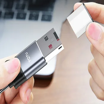 TOTU 2 in 1, USB Kortelių Skaitytuvas SD Tipo C SD Apšvietimo Kortelės Adapteris Nešiojamas 