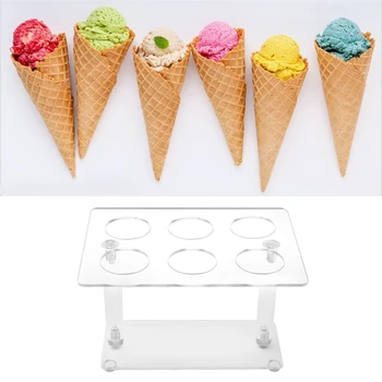 TTLIFE 6 Skyles Ice Cream Cone Ledai Kūgio Suši Roll Akrilo Stovėti Marshmallow Pliurpalas Kukurūzų Cukraus Kūgio Virtuvės Įrankiai